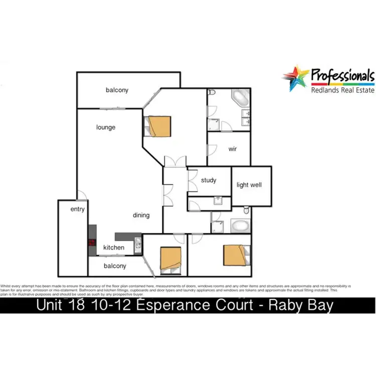 Floorplan of Homely unit listing, 18/12 Esperance Court, Cleveland QLD 4163