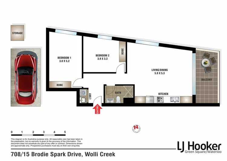 Floorplan of Homely apartment listing, 708/15 Brodie Spark Drive, Wolli Creek NSW 2205
