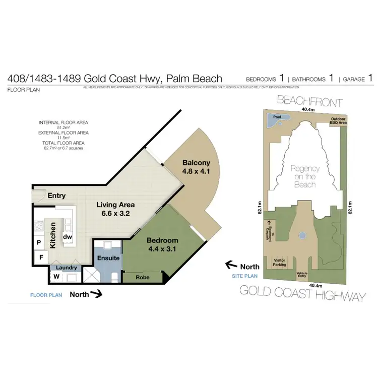 Floorplan of Homely unit listing, 408/1483-1489 Gold Coast Highway, Palm Beach QLD 4221