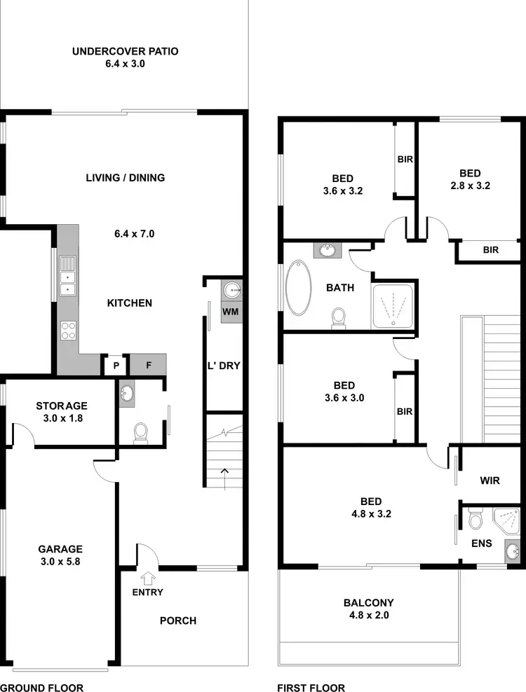Floorplan of Homely semi-detached listing, 3 Rixon St, Bass Hill NSW 2197
