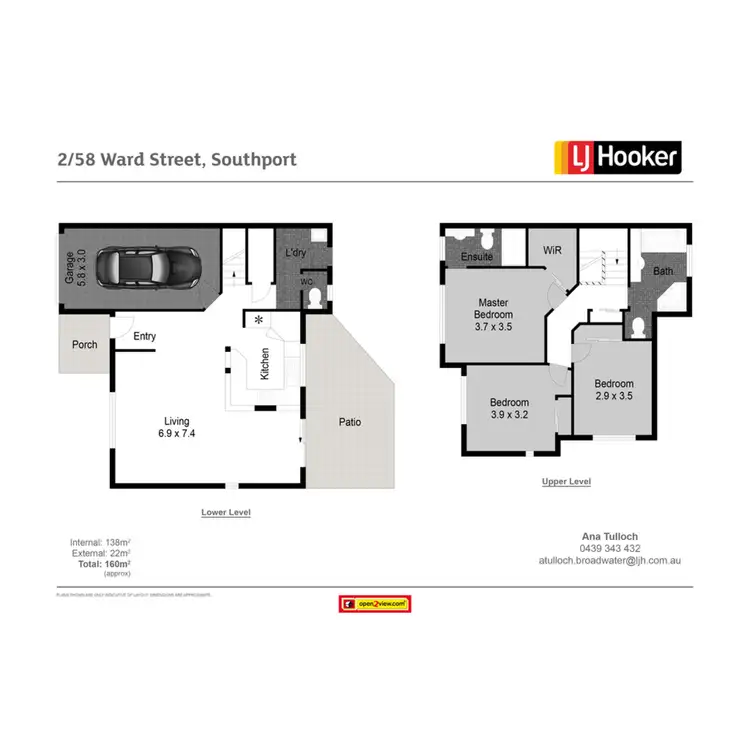 Floorplan of Homely townhouse listing, 2/58 Ward Street, Southport QLD 4215
