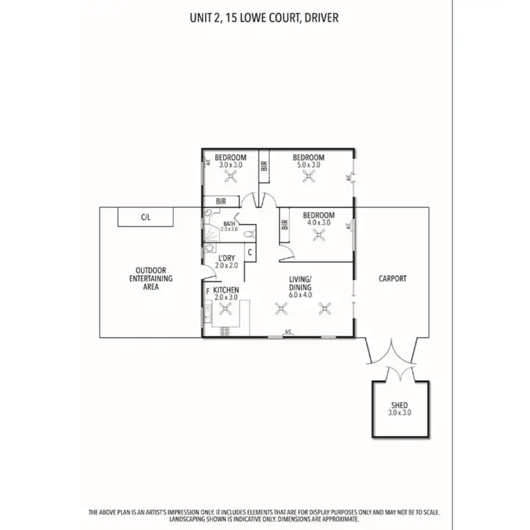 Floorplan of Homely unit listing, 2/15 Lowe Court, Driver NT 830