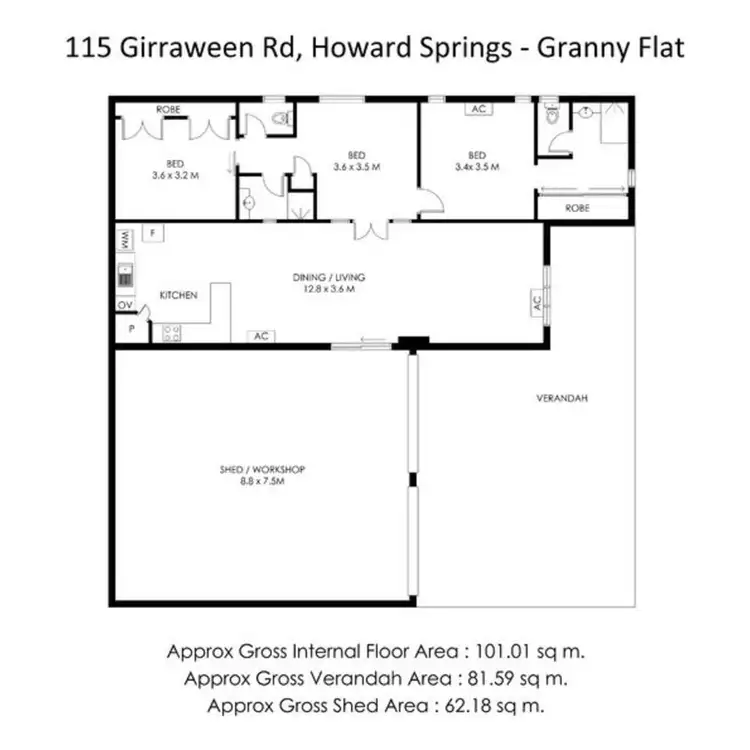 Floorplan of Homely rural property listing, 115 Girraween Road, Howard Springs NT 835