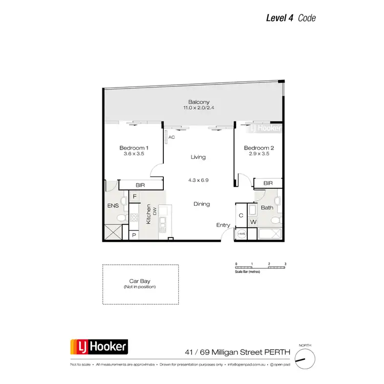 Floorplan of Homely apartment listing, 41/69 Milligan Street, Perth WA 6000