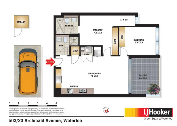 Floorplan of Homely apartment listing, 503/23 Archibald Avenue, Waterloo NSW 2017