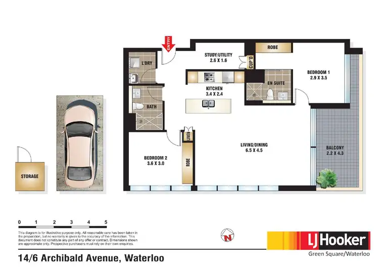 Floorplan of Homely apartment listing, 14/6 Archibald Avenue, Waterloo NSW 2017