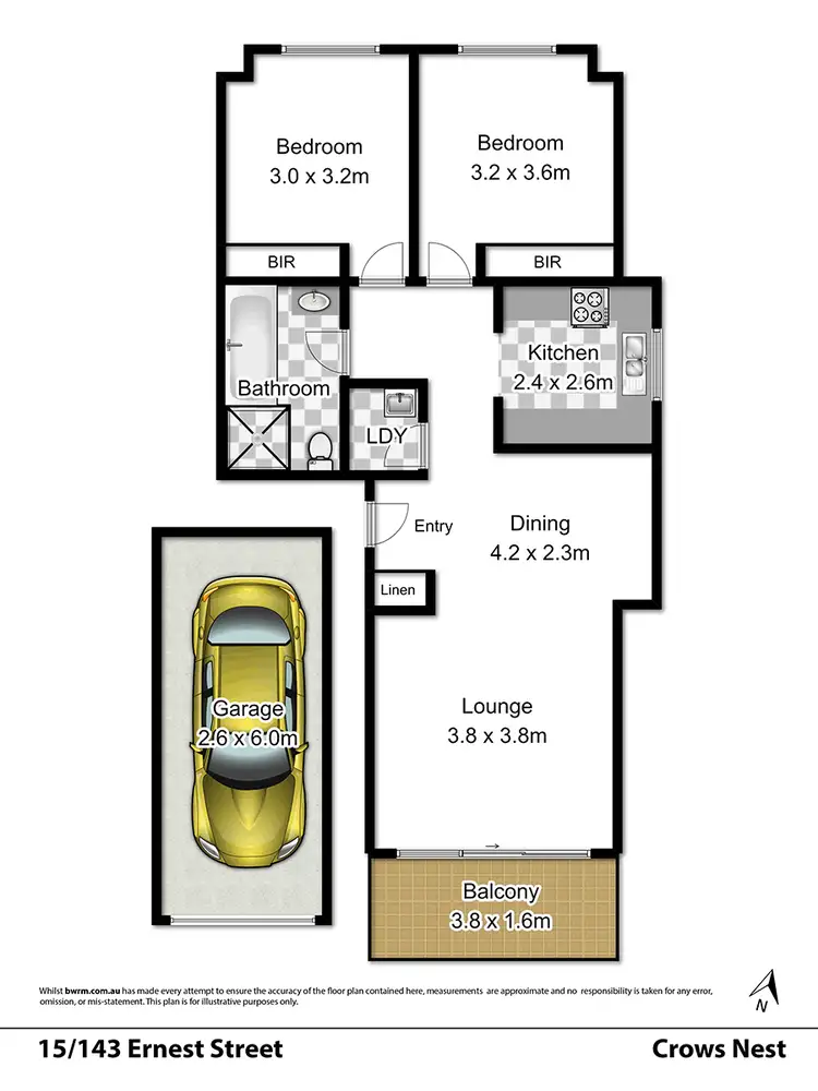 Floorplan of Homely unit listing, 15/143 Ernest Street, Crows Nest NSW 2065