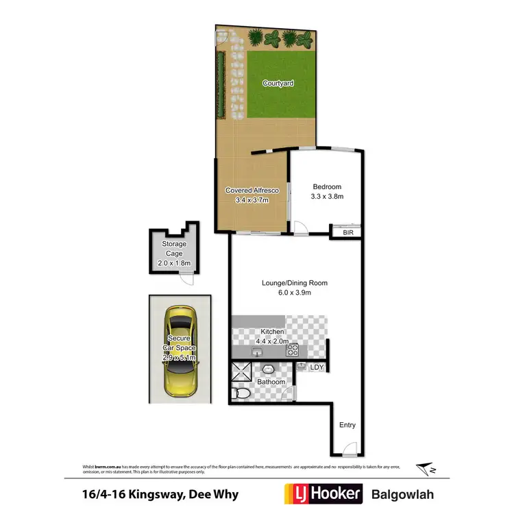 Floorplan of Homely apartment listing, 16/4-16 Kingsway, Dee Why NSW 2099
