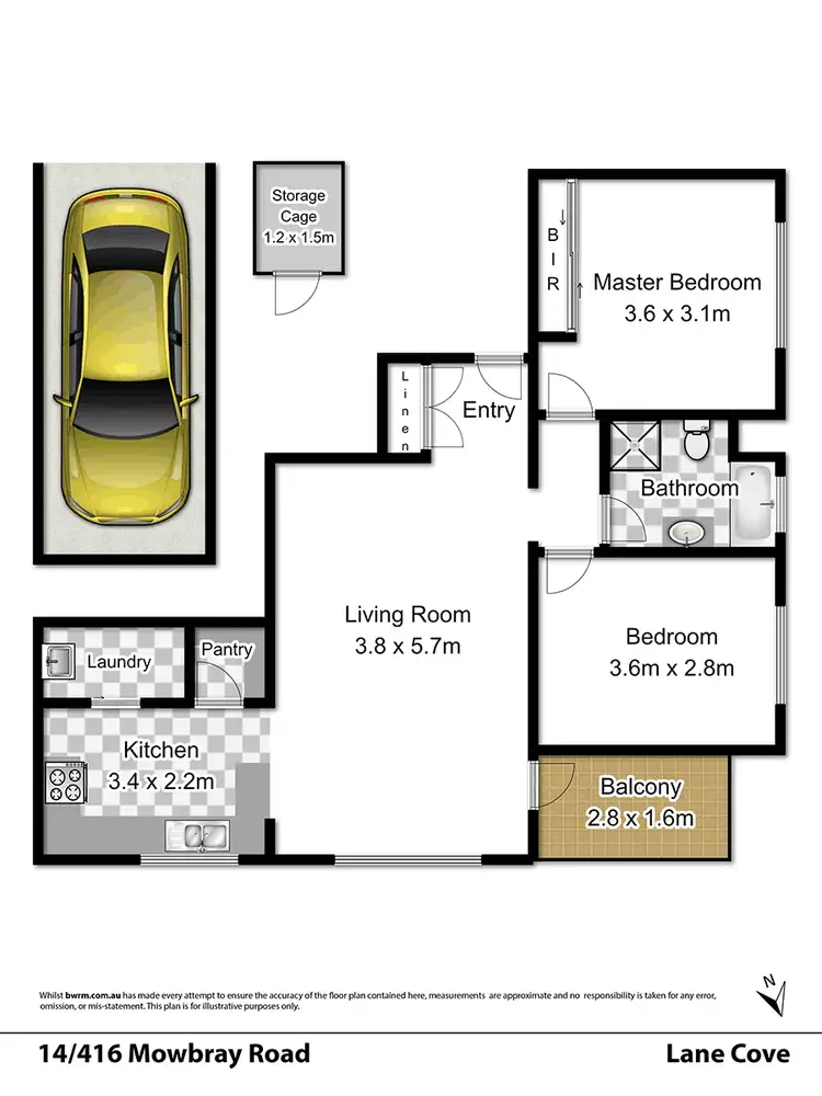Floorplan of Homely unit listing, 14/416-418 Mowbray Road, Lane Cove NSW 2066