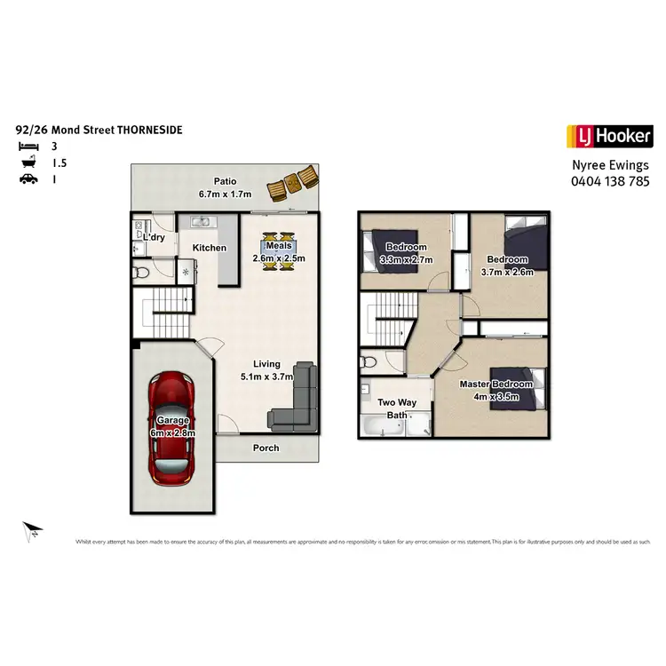 Floorplan of Homely townhouse listing, 92/26 Mond Street, Thorneside QLD 4158