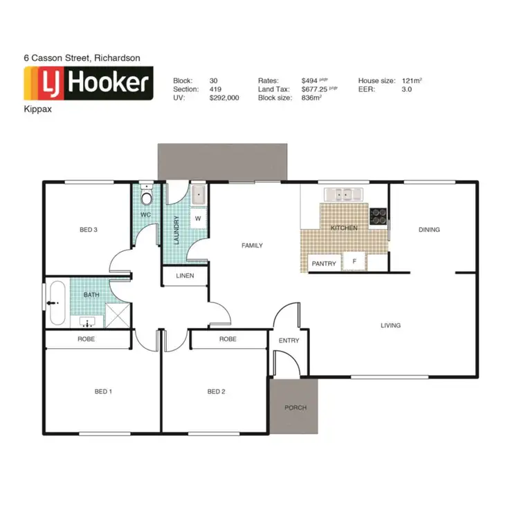 Floorplan of Homely house listing, 6 Casson Street, Richardson ACT 2905