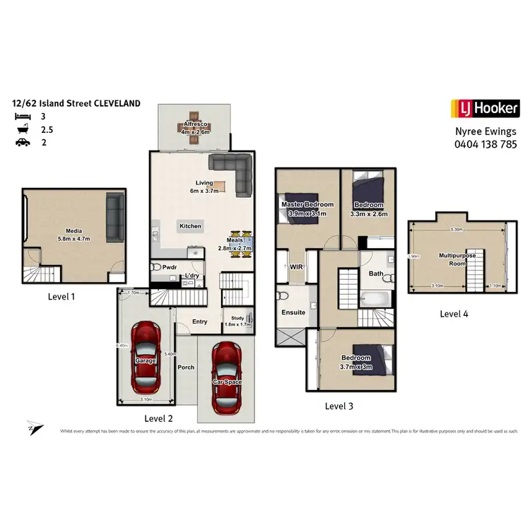 Floorplan of Homely townhouse listing, 12/62-64 Island Street, Cleveland QLD 4163