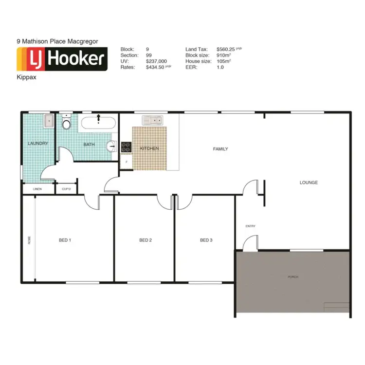 Floorplan of Homely house listing, 9 Mathison Place, Macgregor ACT 2615