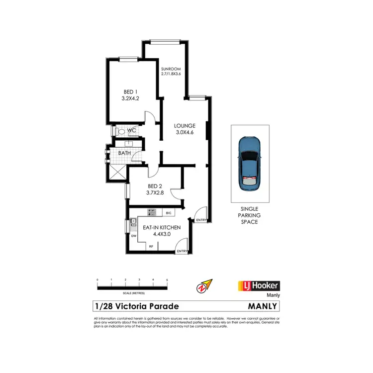 Floorplan of Homely apartment listing, 1/28 Victoria Parade, Manly NSW 2095
