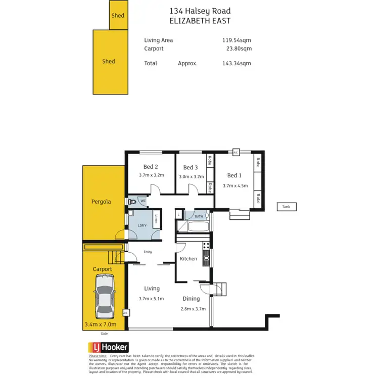 Floorplan of Homely house listing, 134 Halsey Road, Elizabeth East SA 5112