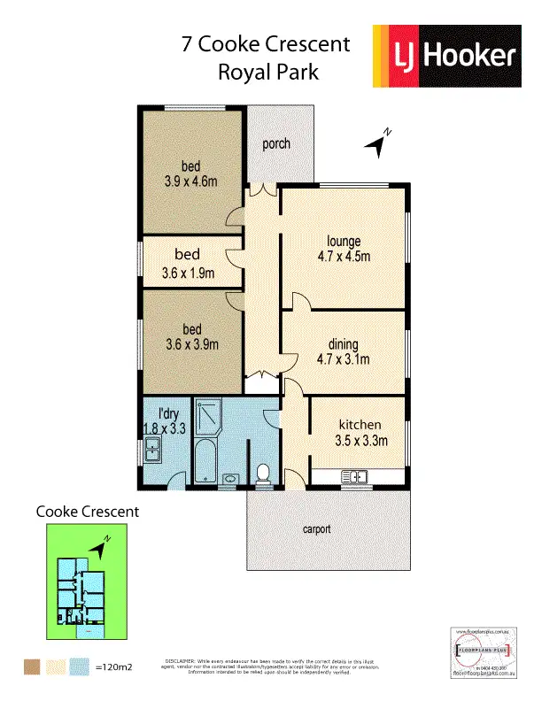 Floorplan of Homely house listing, 7 Cooke Crescent, Royal Park SA 5014