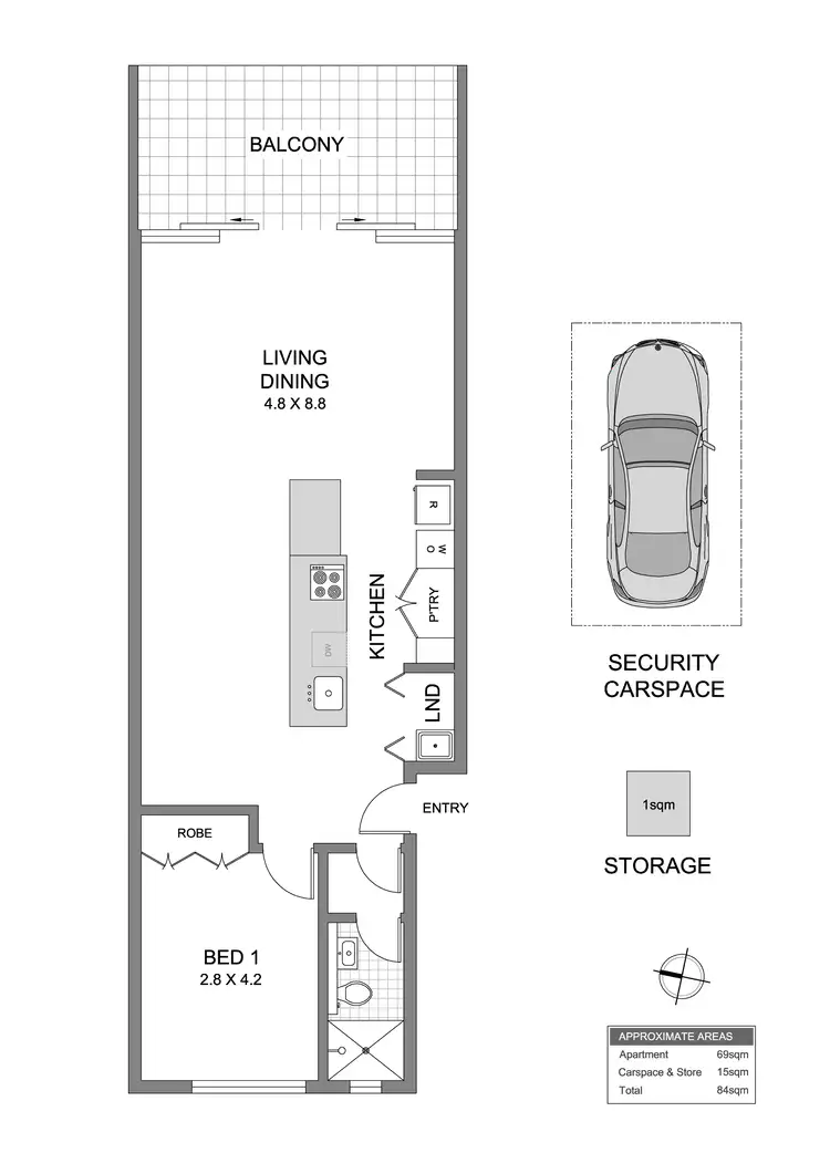 Floorplan of Homely apartment listing, 3/90 Tennyson Road, Mortlake NSW 2137