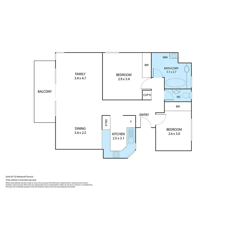 Floorplan of Homely unit listing, 58/132-140 Mandurah Terrace, Mandurah WA 6210