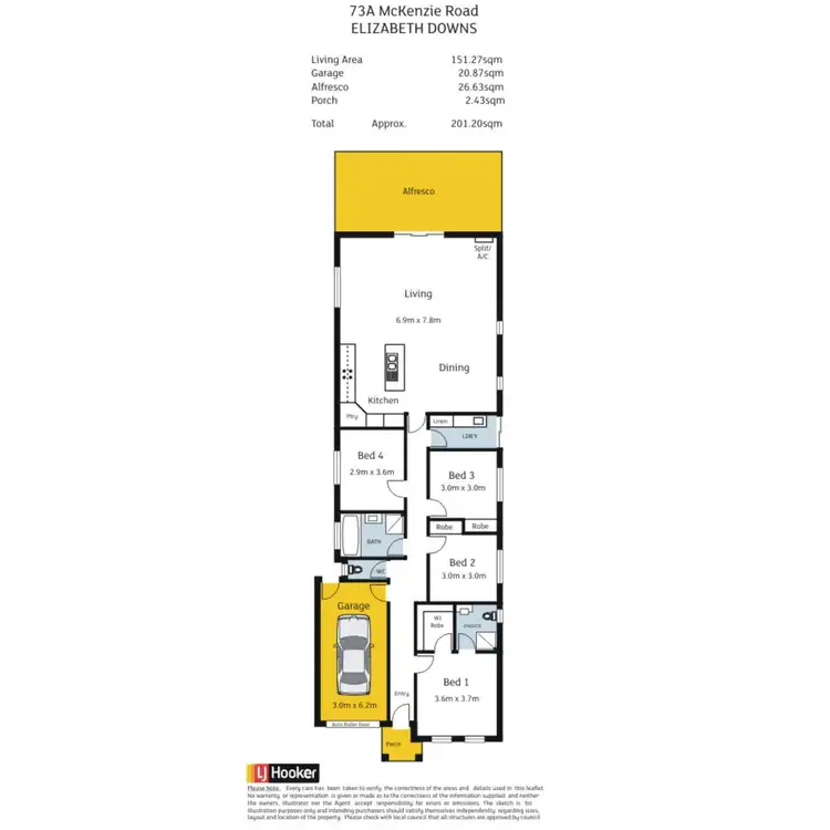 Floorplan of Homely house listing, 73A & B McKenzie Road, Elizabeth Downs SA 5113