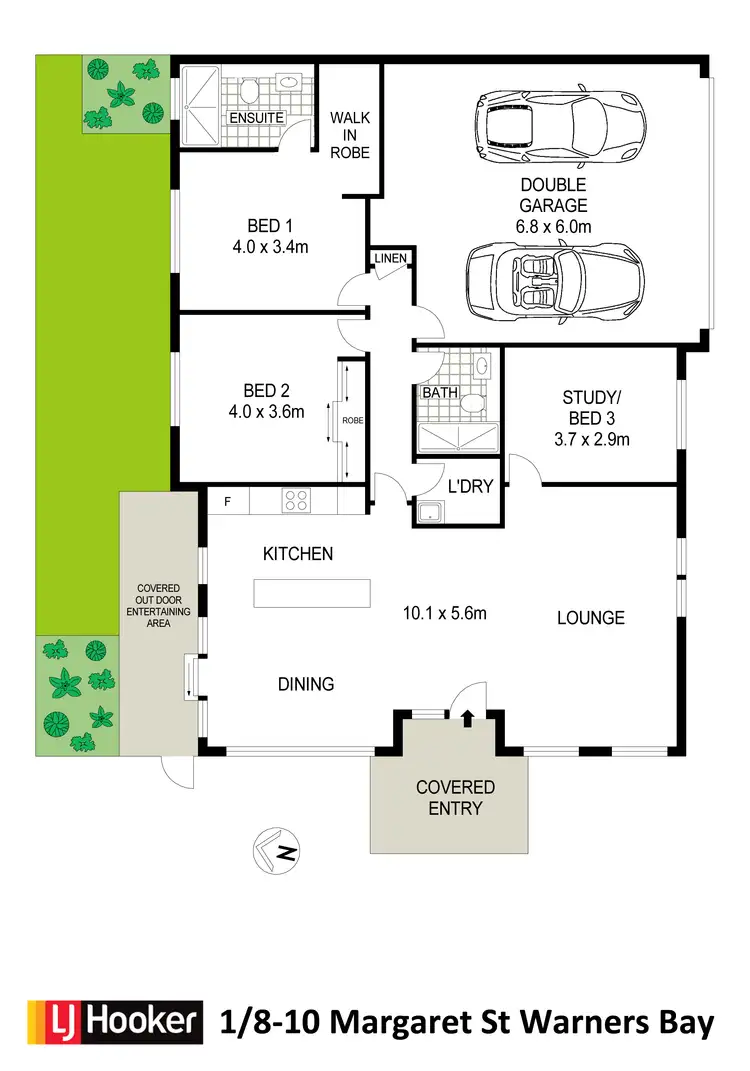 Floorplan of Homely villa listing, 1/8-10 Margaret Street, Warners Bay NSW 2282