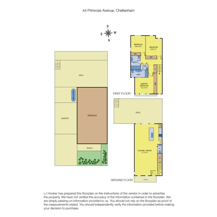 Floorplan of Homely townhouse listing, 44 Primrose Avenue, Cheltenham VIC 3192