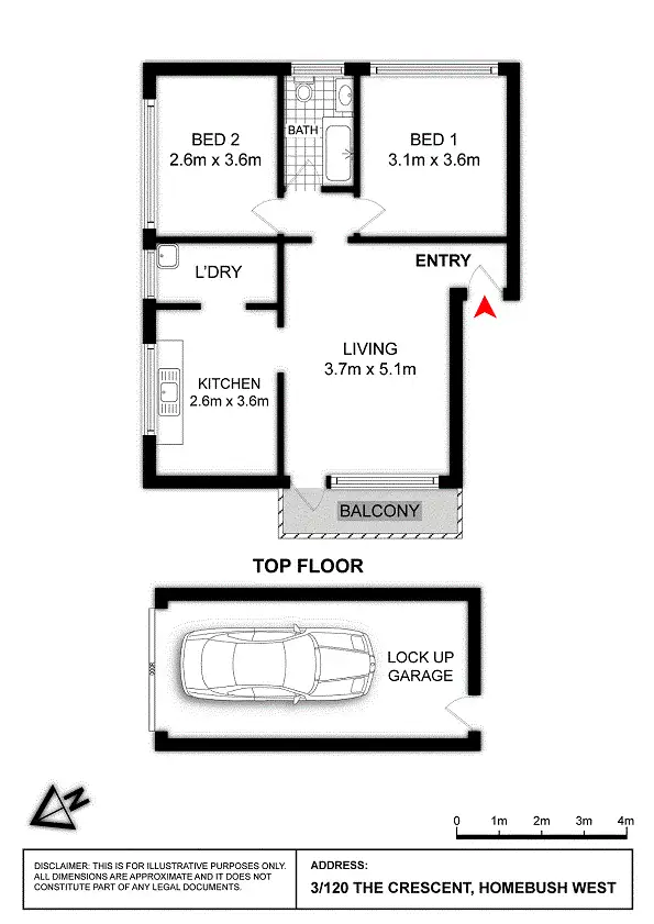 Floorplan of Homely apartment listing, 3/120 The Crescent, Homebush West NSW 2140