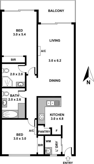 Floorplan of Homely apartment listing, 8/14 Macquarie Street, Teneriffe QLD 4005