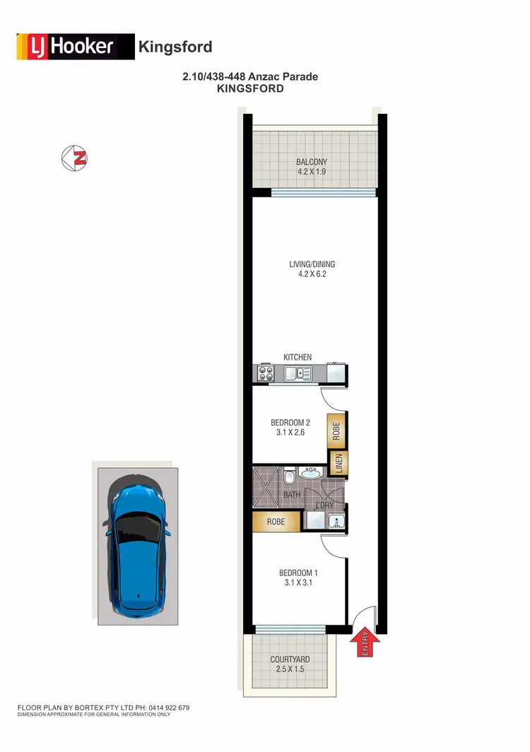 Floorplan of Homely apartment listing, 2.10/438-4 Anzac Parade, Kingsford NSW 2032