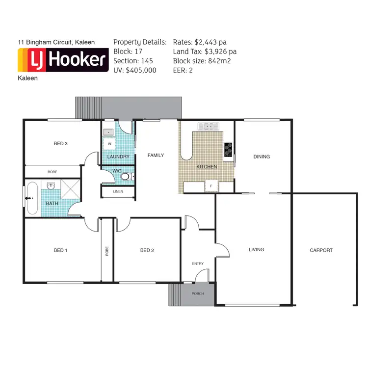 Floorplan of Homely house listing, 11 Bingham Circuit, Kaleen ACT 2617