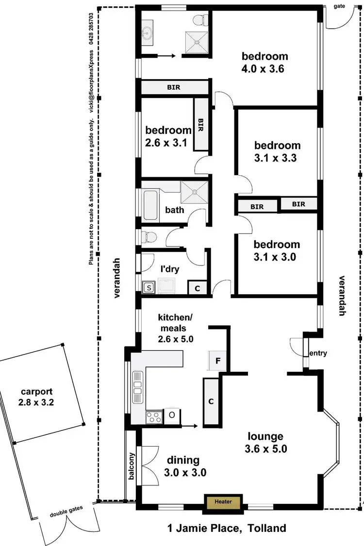 Floorplan of Homely house listing, 1 Jamie Place, Tolland NSW 2650