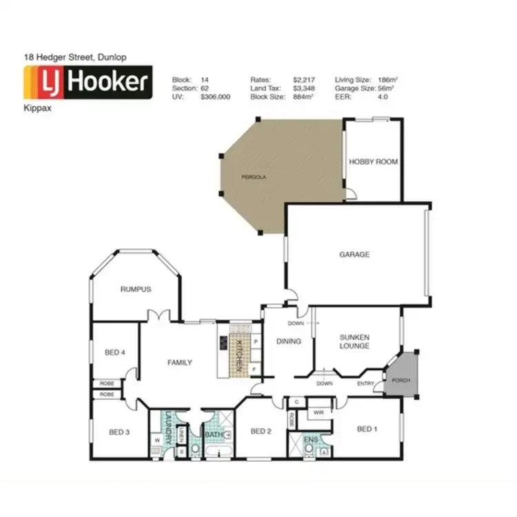 Floorplan of Homely house listing, 18 Hedger Street, Dunlop ACT 2615