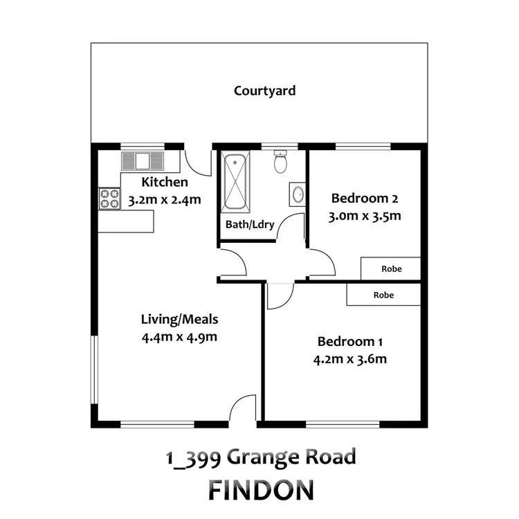 Floorplan of Homely unit listing, 1/399 Grange Road, Findon SA 5023