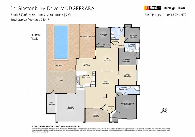Floorplan of Homely house listing, 14 Glastonbury Drive, Mudgeeraba QLD 4213