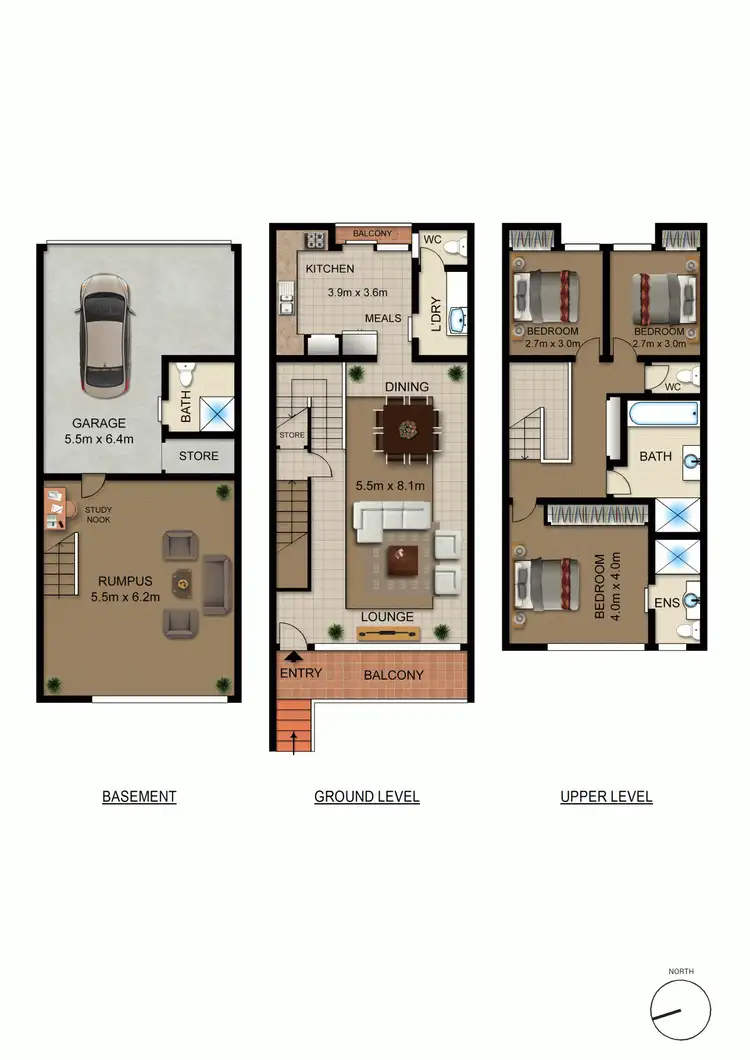 Floorplan of Homely townhouse listing, 8/14 Currie Crescent, Kingston ACT 2604