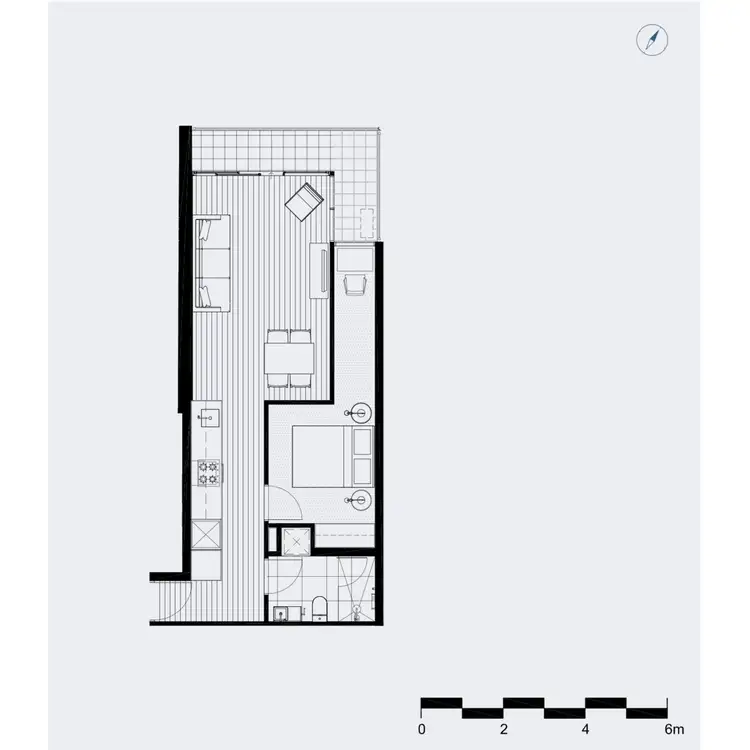 Floorplan of Homely apartment listing, 420 Spencer Street, West Melbourne VIC 3003