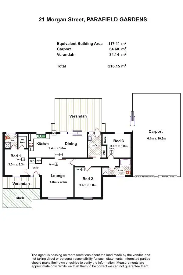 Floorplan of Homely house listing, 21 Morgan Street, Parafield Gardens SA 5107