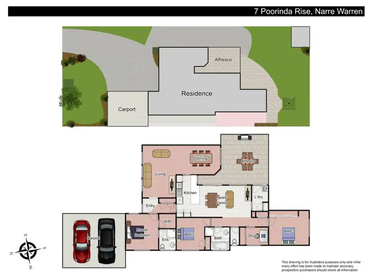 Floorplan of Homely house listing, 7 Poorinda Rise, Narre Warren VIC 3805