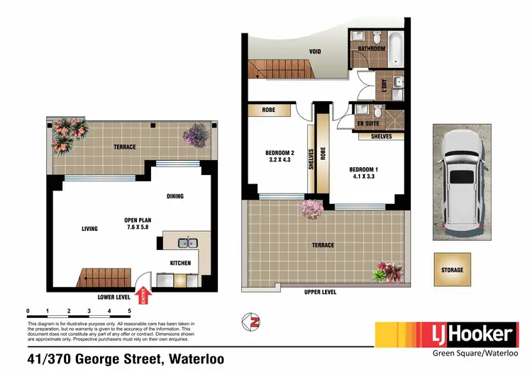 Floorplan of Homely apartment listing, 41/370 George Street, Waterloo NSW 2017