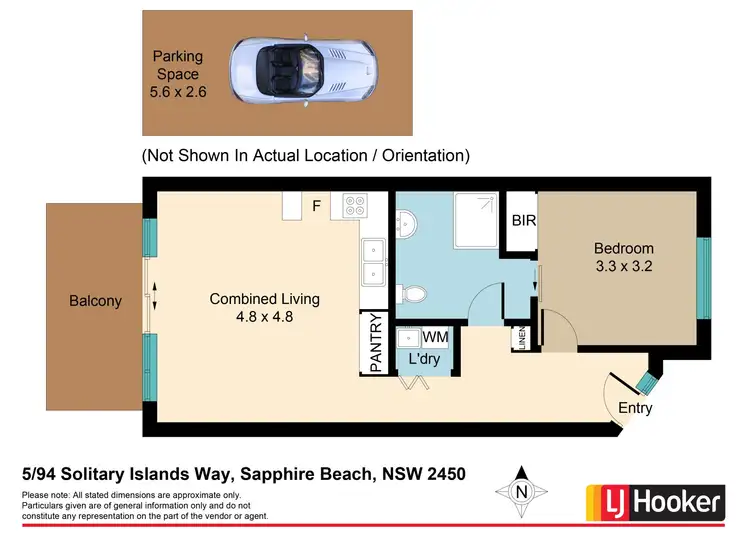 Floorplan of Homely unit listing, 5/94 Solitary Island Way, Sapphire Beach NSW 2450