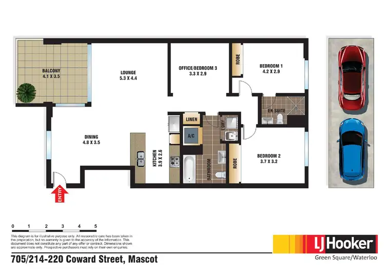 Floorplan of Homely apartment listing, 705/214-220 Coward Street, Mascot NSW 2020