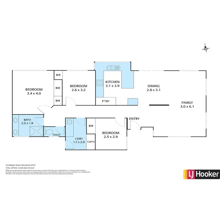 Floorplan of Homely unit listing, 2/44 Aldgate Street, Mandurah WA 6210
