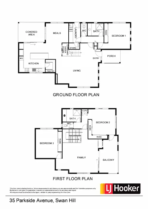 Floorplan of Homely house listing, 35 Parkside Avenue, Swan Hill VIC 3585