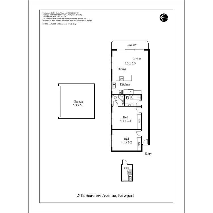 Floorplan of Homely flat listing, 2/12 Seaview Avenue, Newport NSW 2106