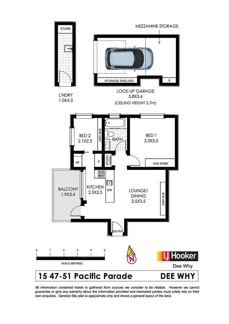 Floorplan of Homely unit listing, 15/47-51 Pacific Parade, Dee Why NSW 2099