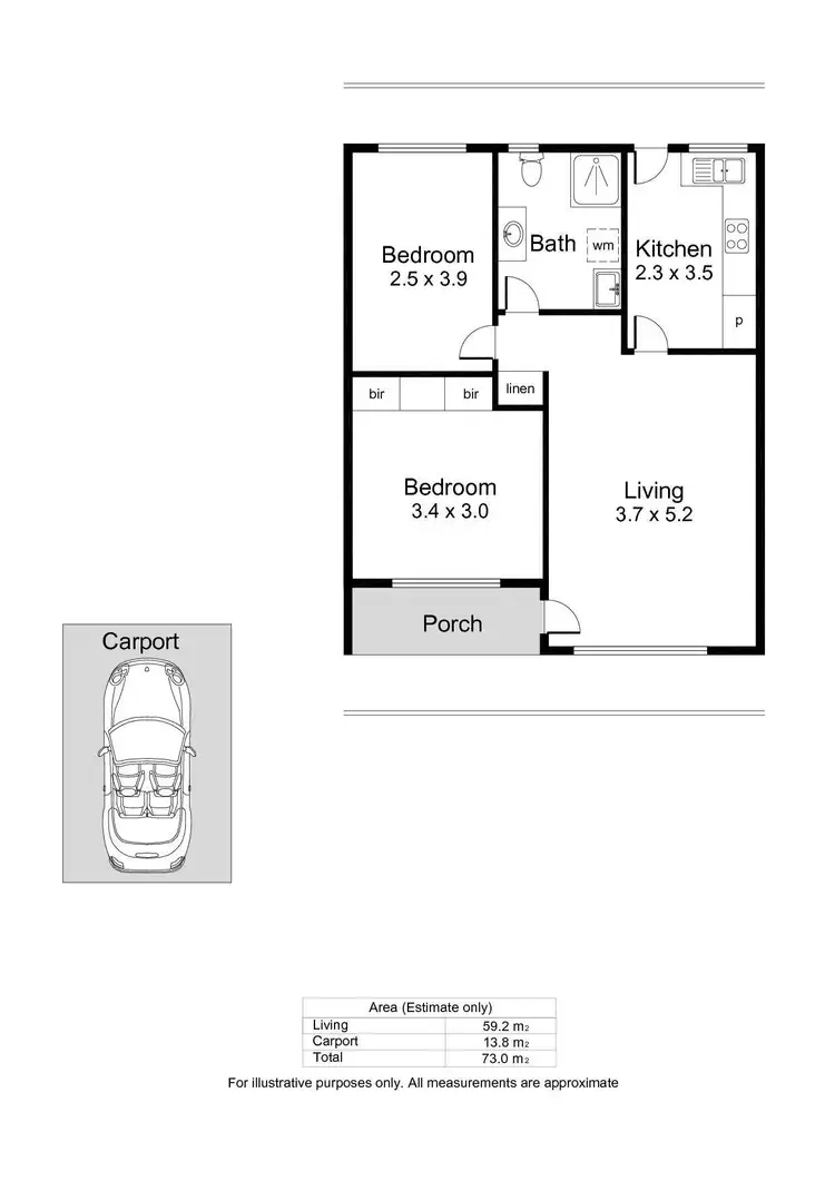 Floorplan of Homely unit listing, 10/414 Sir Donald Bradman Drive, Brooklyn Park SA 5032