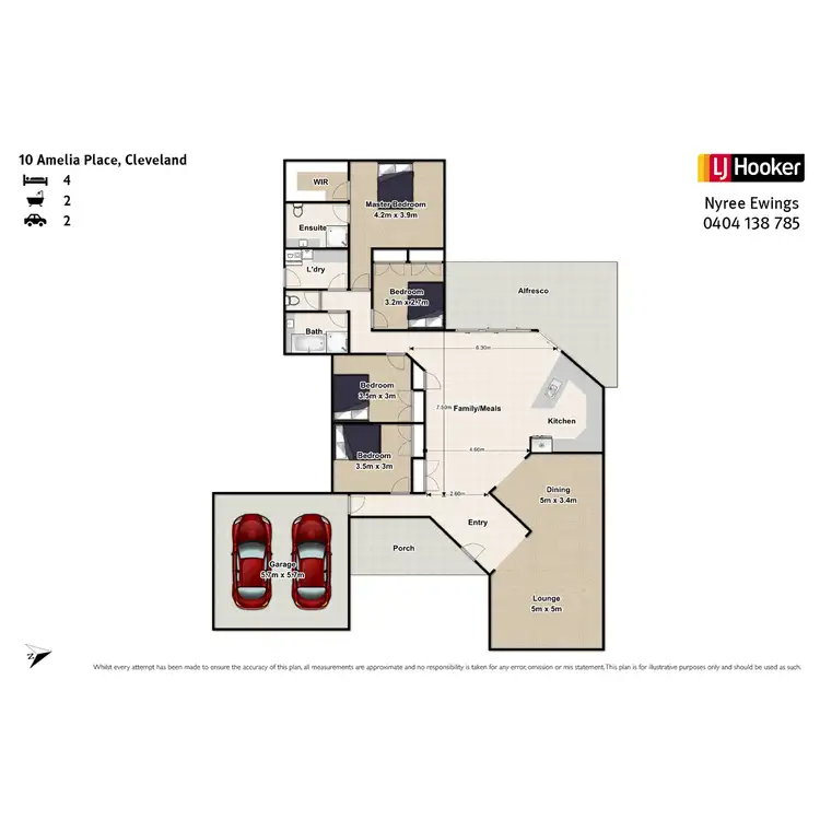Floorplan of Homely house listing, 10 Amelia Place, Cleveland QLD 4163