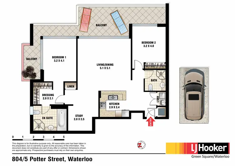 Floorplan of Homely apartment listing, 804/5 Potter Street, Waterloo NSW 2017