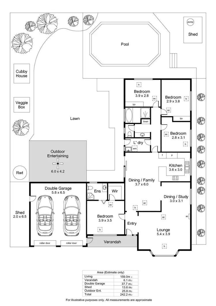 Floorplan of Homely house listing, 5 Highfield Drive, Hillbank SA 5112