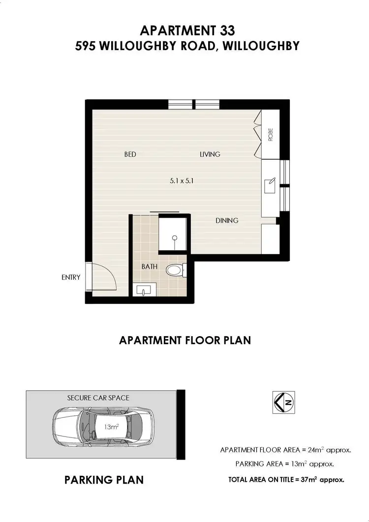 Floorplan of Homely studio listing, 33/595 Willoughby Road, Willoughby NSW 2068