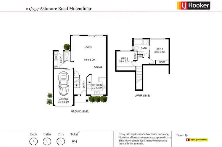 Floorplan of Homely townhouse listing, 21/757 Ashmore Road, Molendinar QLD 4214